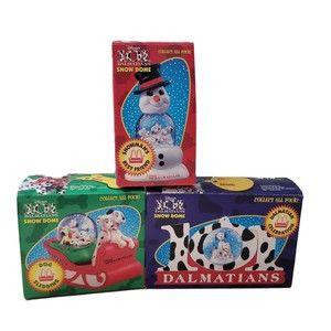 1996 Disney 101 Dalmatians Snow Dome Globe McDonald's Set Of 3